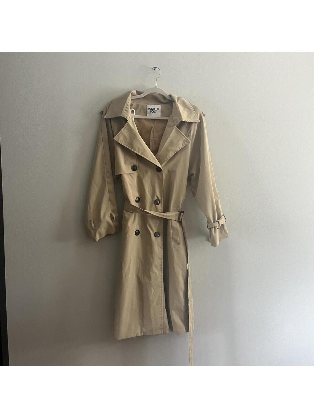 Princess Polly Westwind Trench Coat in Natural - Picture 3 of 7